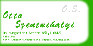 otto szentmihalyi business card